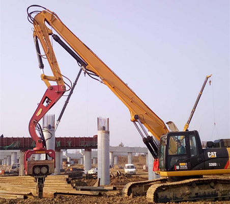 Coastal Excavator Pile Driving Boom 7.5 Tons 400RPM For CAT Kobelco Hitachi